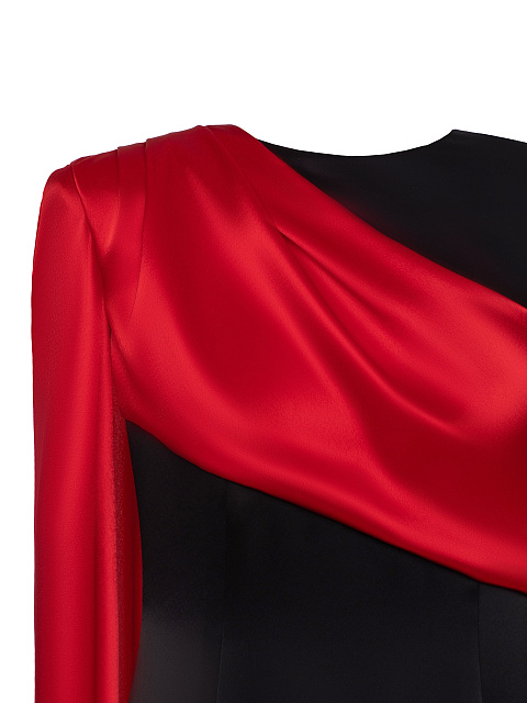 Black & Red Silk Maxi Dress, 8