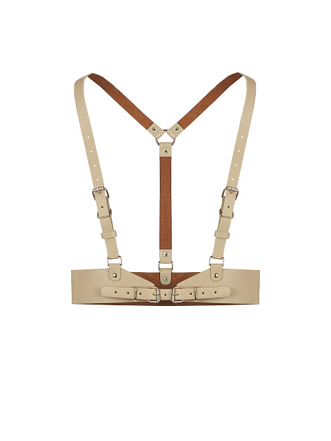 Oatmeal Faux Leather Harness, 1