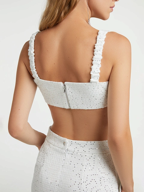 White Tweed & Rhinestone Top & Mini Skirt, 7