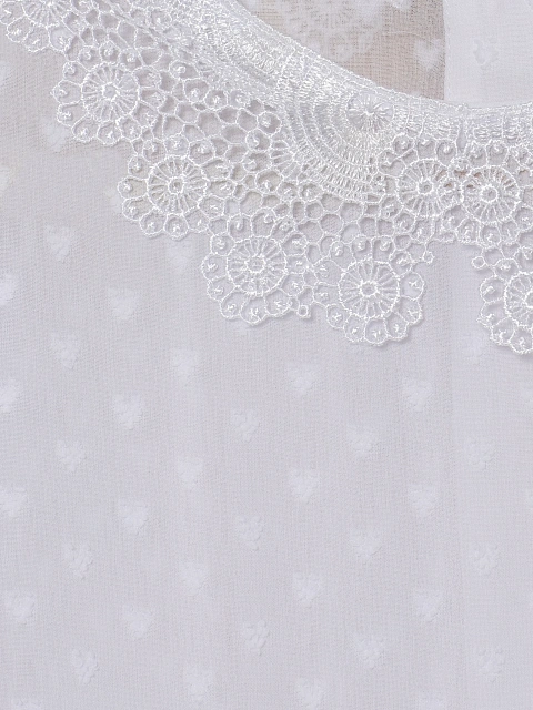 Girl's White Lace Collar Chiffon Dress, 4