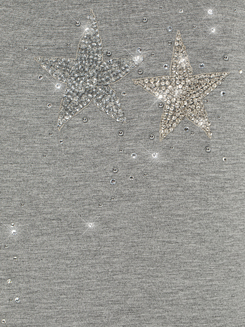 Grey Rhinestones Jersey Tank Top, 3