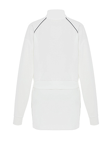 White Tracksuit Of Sweatshirt And Mini Skirt, 2