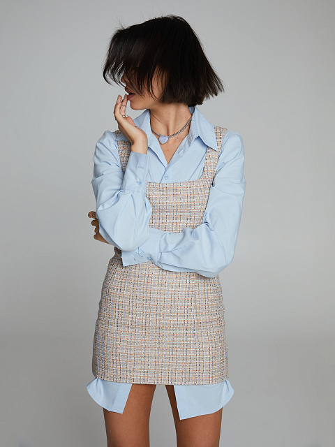 Light Blue Poplin Shirt Dress, 9