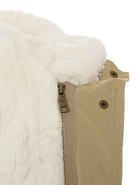 Kids’ khaki parka made of raincoat fabric with faux fur, 4 Kids’ khaki parka made of raincoat fabric with faux fur, 4
