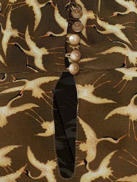 Brown Printed Silk Blouse, 4 Brown Printed Silk Blouse, 4