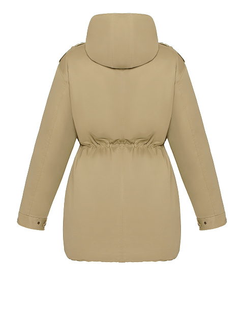 Beige parka made of raincoat fabric with faux fur, 7 Beige parka made of raincoat fabric with faux fur, 7