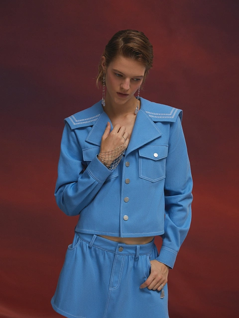 White Gold, Chalcedony & Diamonds Long Earrings, 5 White Gold, Chalcedony & Diamonds Long Earrings, 5