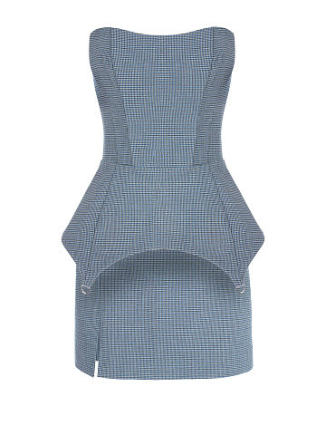 Light Grey Houndstooth Corset & Skirt, 1