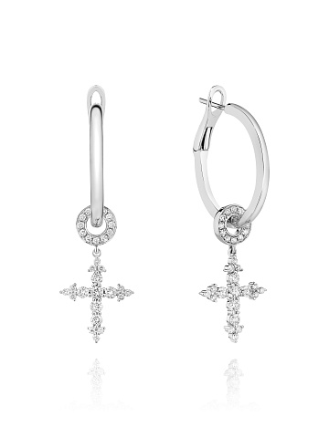 Diamond & Gold Hoop Earrings, 1