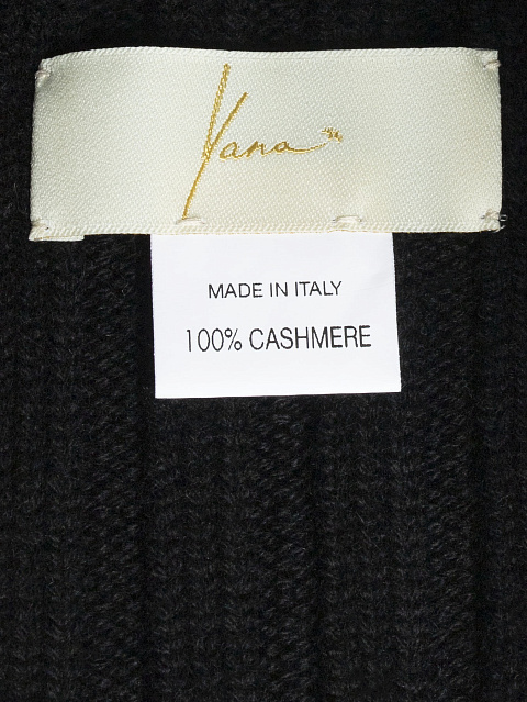 Black Cashmere Safety Pin Beanie, 3