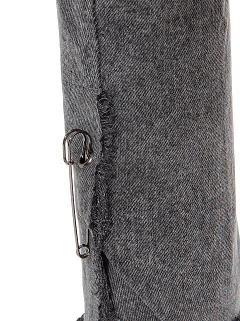 Grey Cropped Washed Denim Jacket, 4