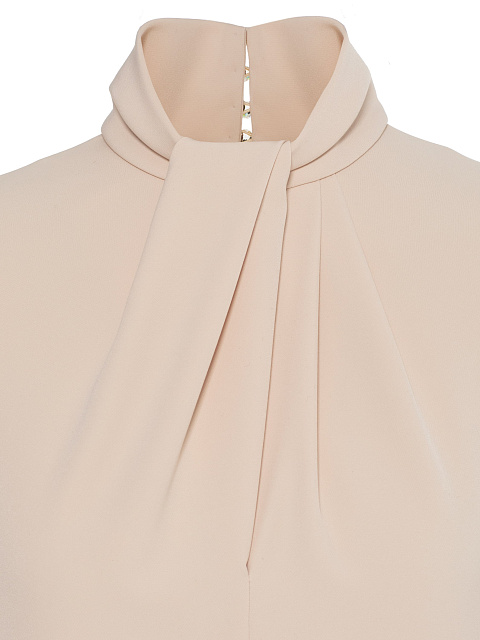 Light Beige Midi Dress With Fox Fur, 3