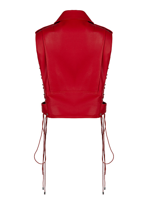 Red Leather Biker Vest, 2 Red Leather Biker Vest, 2