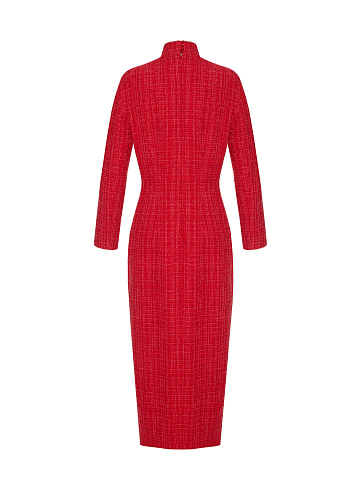 Red Tweed Midi Dress, 2