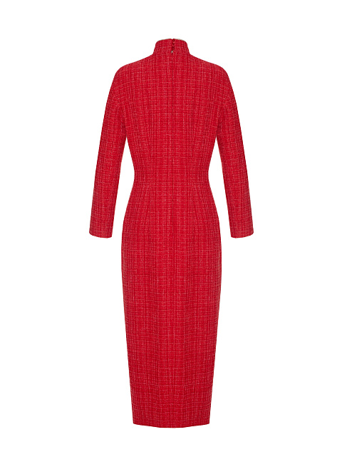 Red Tweed Midi Dress, 2 Red Tweed Midi Dress, 2