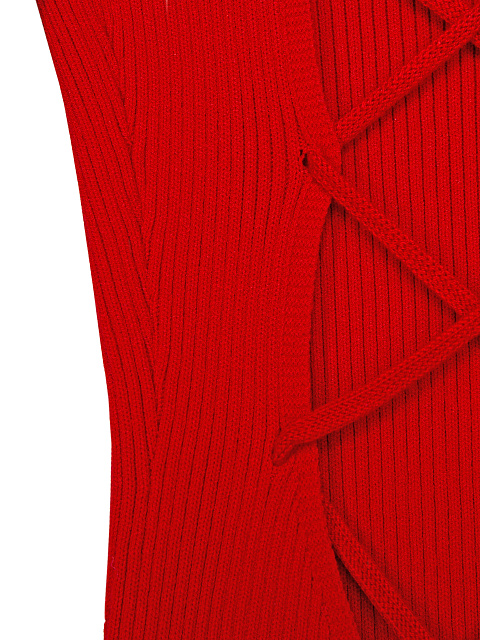 Red Rib Knit Mini Dress, 3 Red Rib Knit Mini Dress, 3