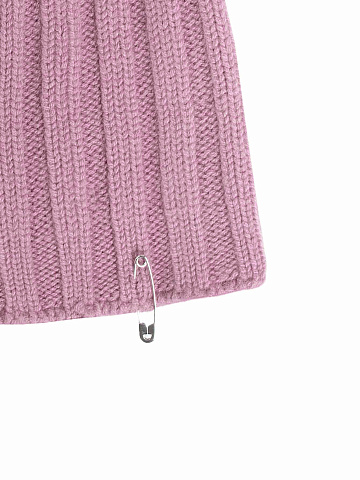 Pink Cashmere Safety Pin Beanie, 2