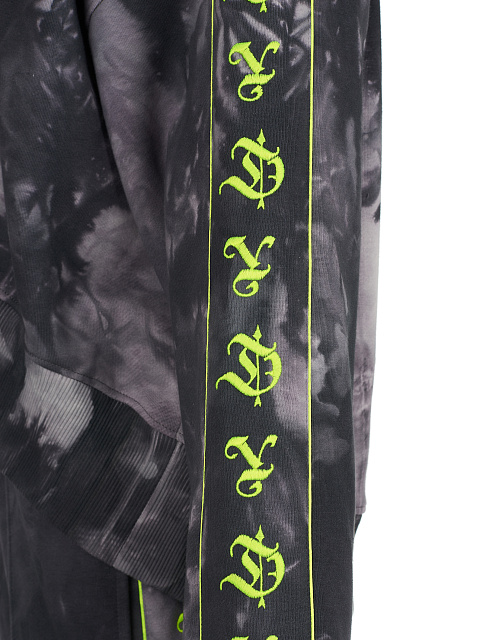 Grey Tie-dye & Neon Green YD Embroidered Jersey Suit, 6 Grey Tie-dye & Neon Green YD Embroidered Jersey Suit, 6