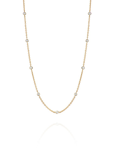 Yellow Gold, Clear Topaz & Diamonds Chain, 1