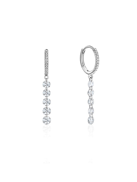 White gold hoops with diamonds, 1