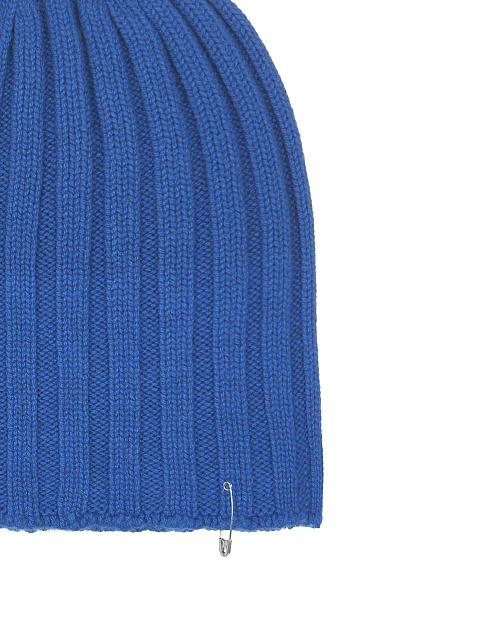 Electric Blue Cashmere Safety Pin Beanie, 2