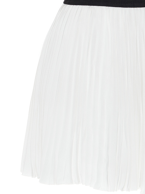 White Pleated Mini Skirt, 3