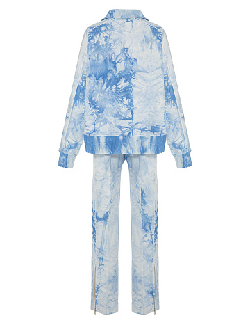 Light blue tie-dye tracksuit with cropped sweatshirt and cornflower embroidery, 2