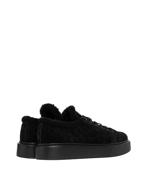 Black Shearling Lily Sneakers, 3