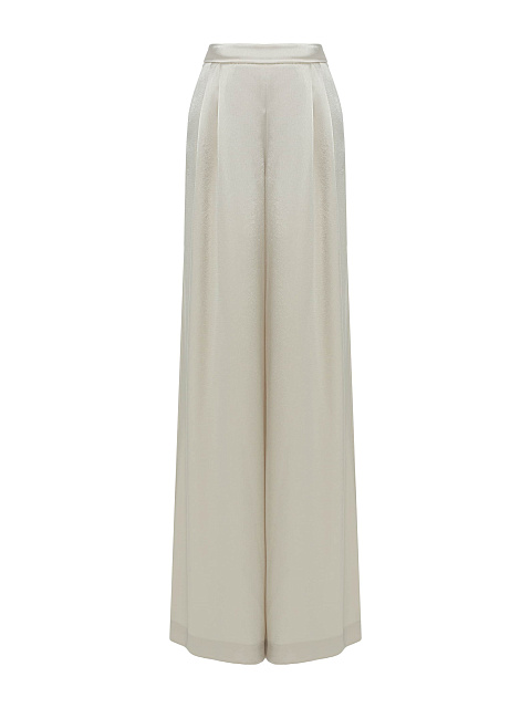 Beige Two-piece Suit Of Sequin Top And Silk Trousers, 6