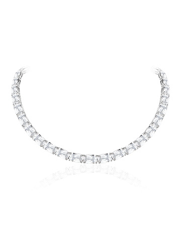 Necklace with LG cushion-cut diamonds, 1