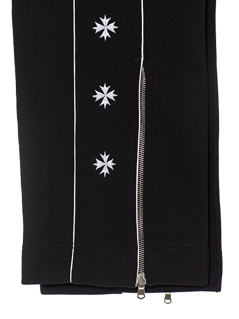 Black tracksuit with cropped sweatshirt and cornflower embroidery, 6