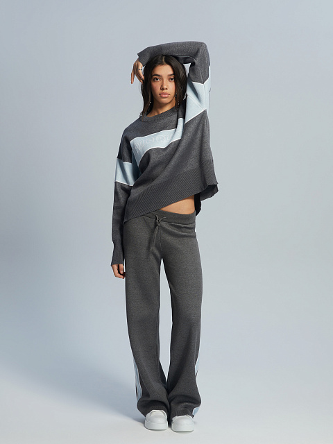 Grey & Blue Bad Girls Club Sweater, 5