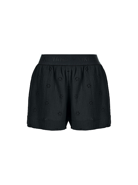 Black Embroidered Muslin Set, 4