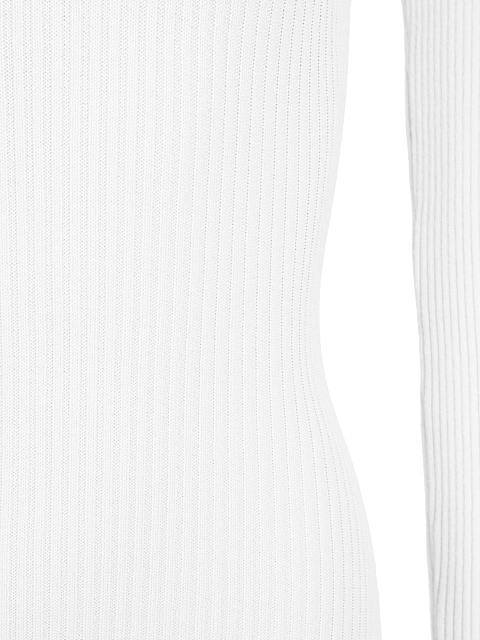White Rib Knit Mini Dress, 4