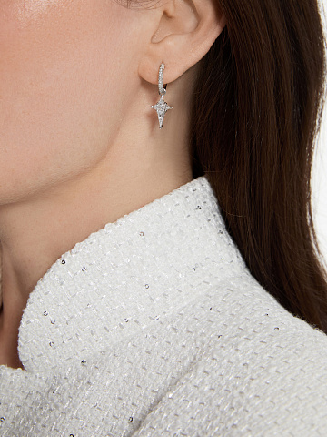 White gold hoops with diamonds, 2