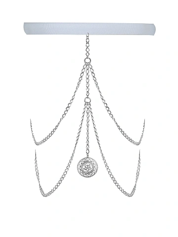 Rubber & Silver Chain Garter, 1 Rubber & Silver Chain Garter, 1