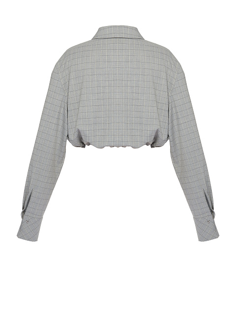 Light Grey Cotton Cropped Shirt, 3 Light Grey Cotton Cropped Shirt, 3