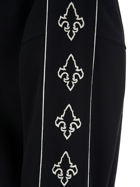 Black & White Lily Embroidered Jersey Suit, 4