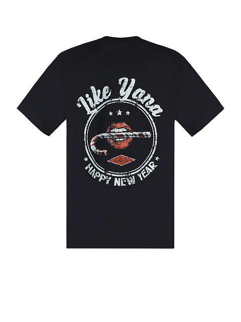 Black Men's Back Printed T-Shirt, 1