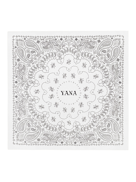 Big White Printed Silk Scarf, 1 Big White Printed Silk Scarf, 1