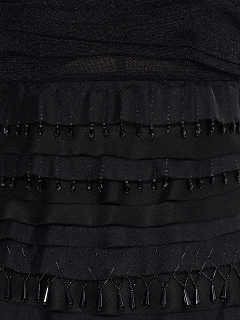 Black midi dress with fringe, 3 Black midi dress with fringe, 3