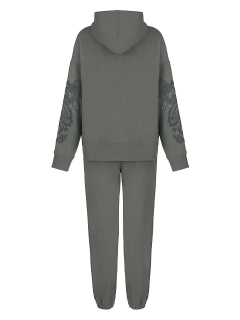 Grey Dragon Embroidered Jersey Suit, 2