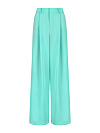 Бирюзовые брюки-палаццо с защипами