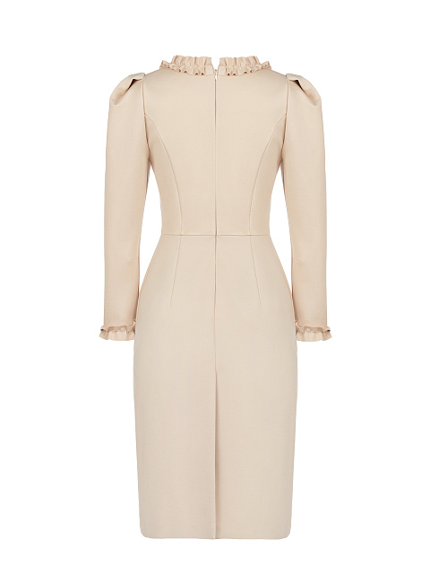 Beige Ruffled Midi Dress, 2