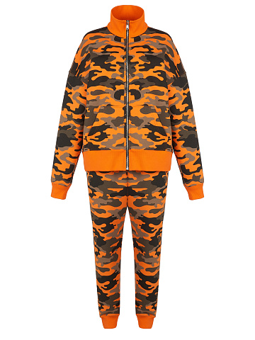 Men's Orange Camouflage Jersey Suit, 1