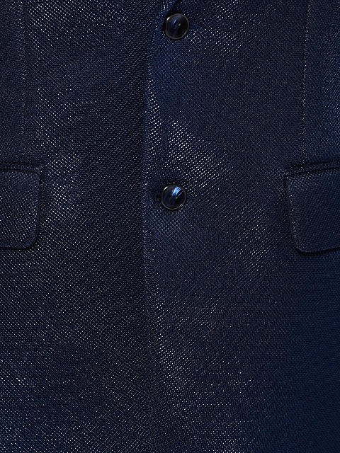 Dark blue single-breasted jacket with lurex, 4