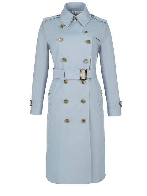 Light Blue Cotton Trench Coat, 3