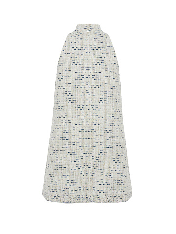 Milky Blue Tweed Mini Dress with Crystals, 2