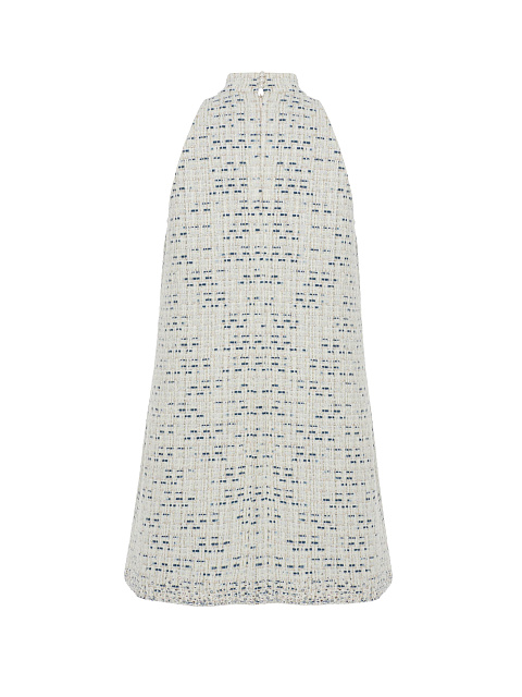 Milky Blue Tweed Mini Dress with Crystals, 2 Milky Blue Tweed Mini Dress with Crystals, 2