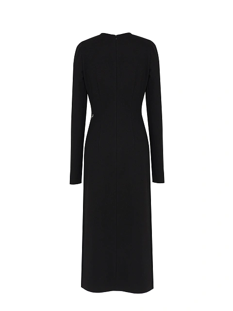 Black midi dress with slits, 2